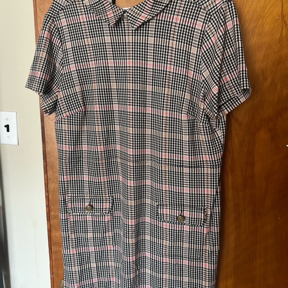 Loft Checkered Stretch Mini Dress - image 1